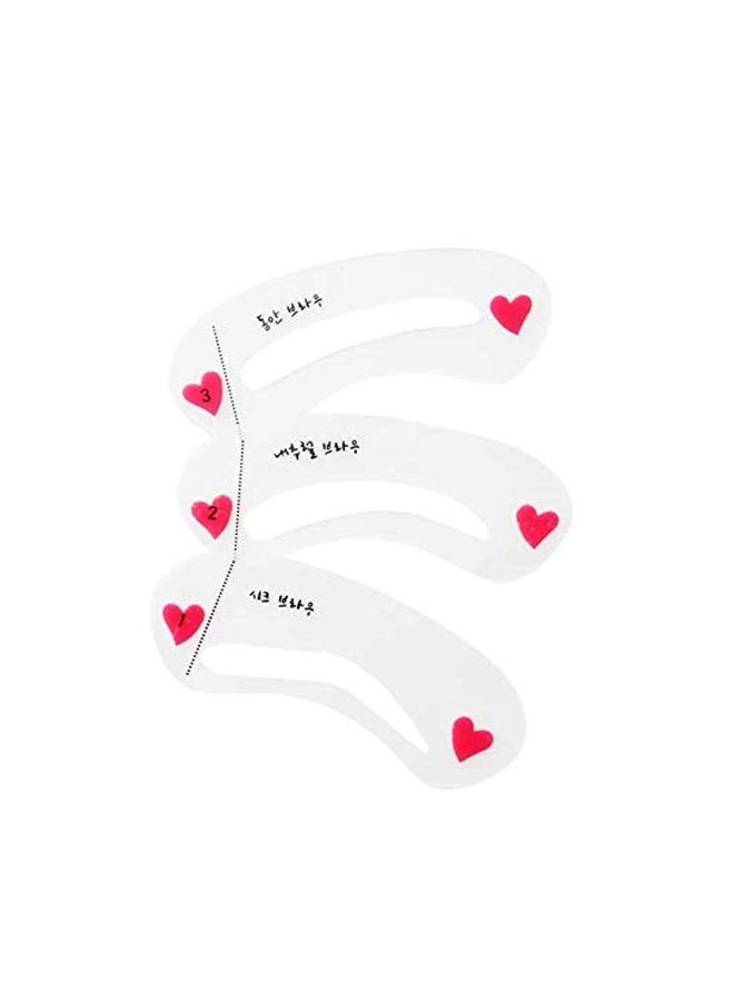 طقم استنسل لرسم الحواجب مكون من 3 قطع أبيض - Image 1