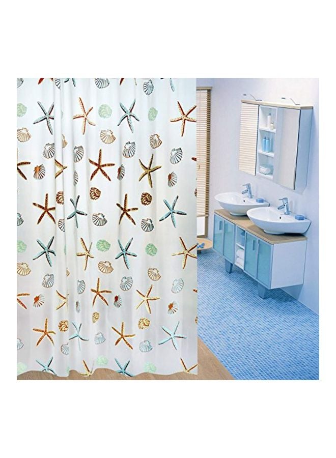 Printing Shower Curtain White/Brown/Blue 180x180cm - Image 3