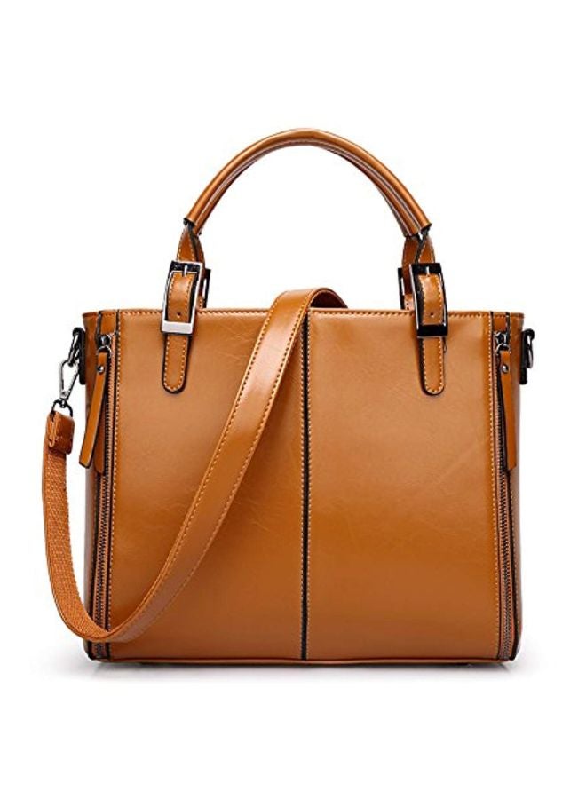 Leather Shoulder Bag Brown  - Image 2