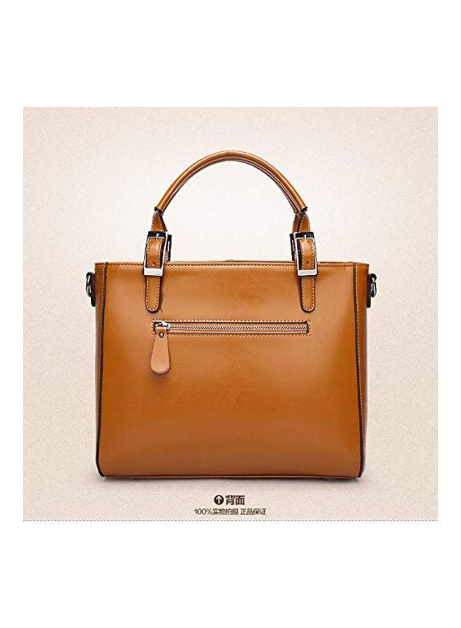 Leather Shoulder Bag Brown  - Image 3
