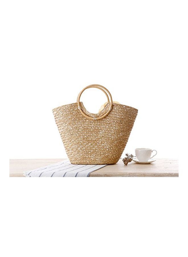 Generic - Woven Tote Bag Beige - Image 1