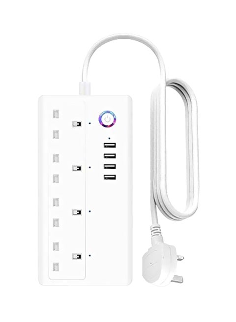 4-Way Smart Wifi Plug Socket Extension Strip White