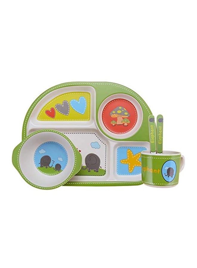 5-Piece Bamboo Fiber Dinnerware Set