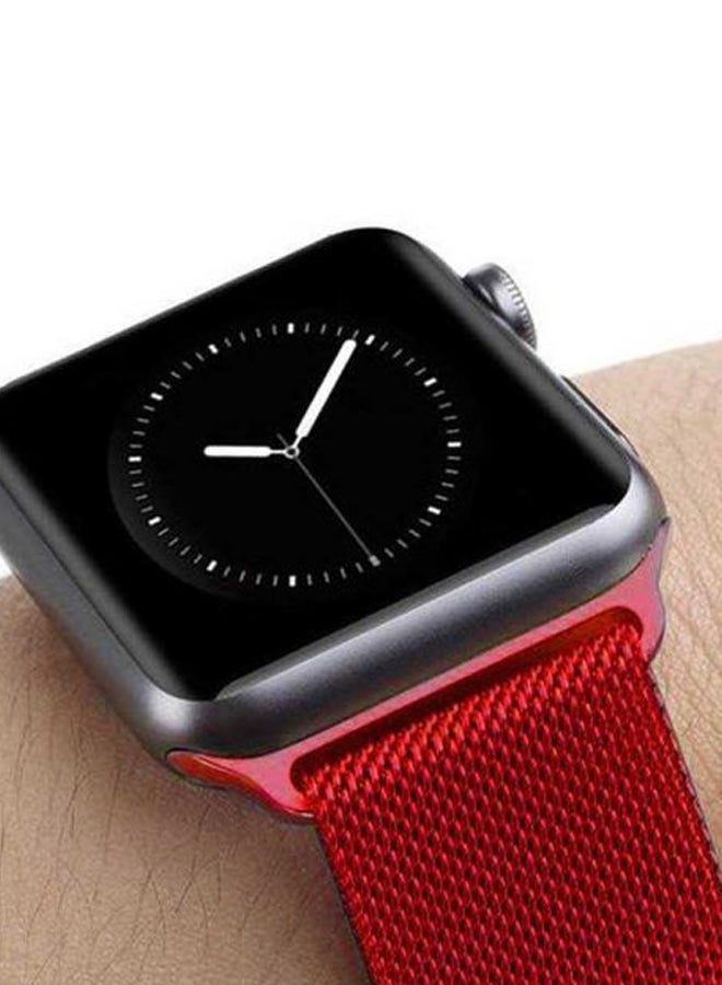 porodo - Mesh Wrist Band For Apple Watch Red - Image 1