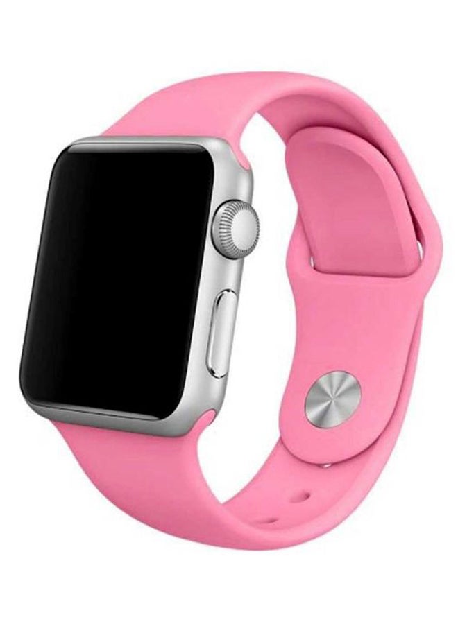 Silicone Wrist Band For Apple Watch Pink