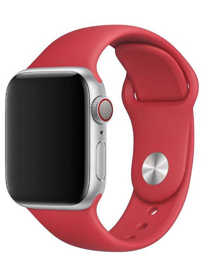 porodo - Silicone Wrist Band For Apple Watch 42-44mm Red - Image 1