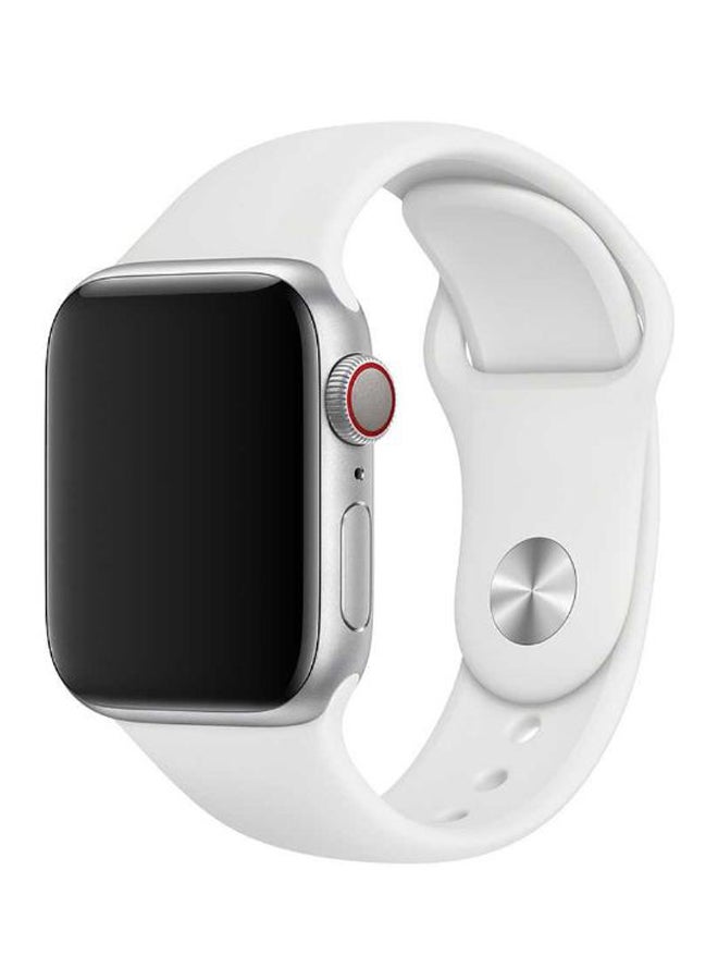 porodo - Silicone Wrist Band For Apple Watch 42-44mm White - Image 1