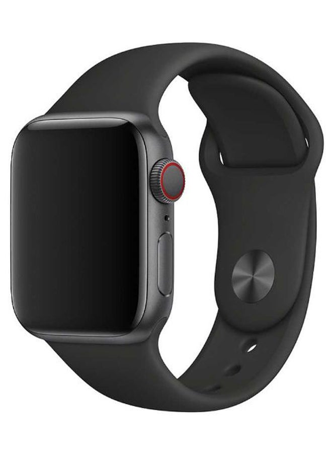 porodo - Silicone Wrist Band For Apple Watch 38-40mm Black - Image 1