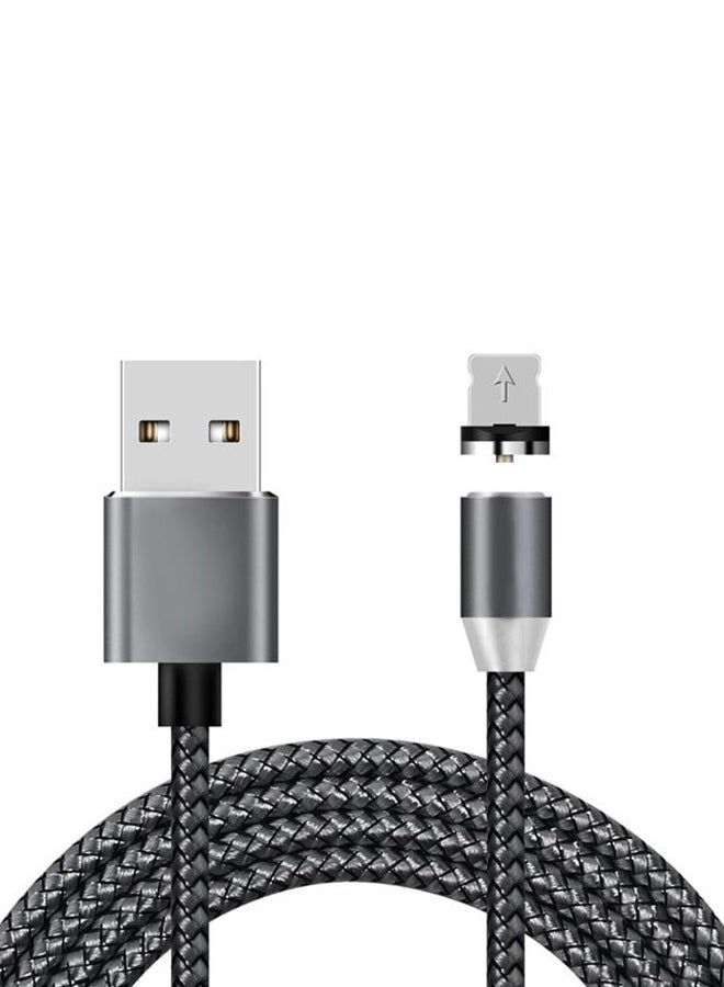 كابل Micro USB مغناطيسي بتصميم دائري 3 في 1 لمزامنة البيانات والشحن ذهبي/ أسود