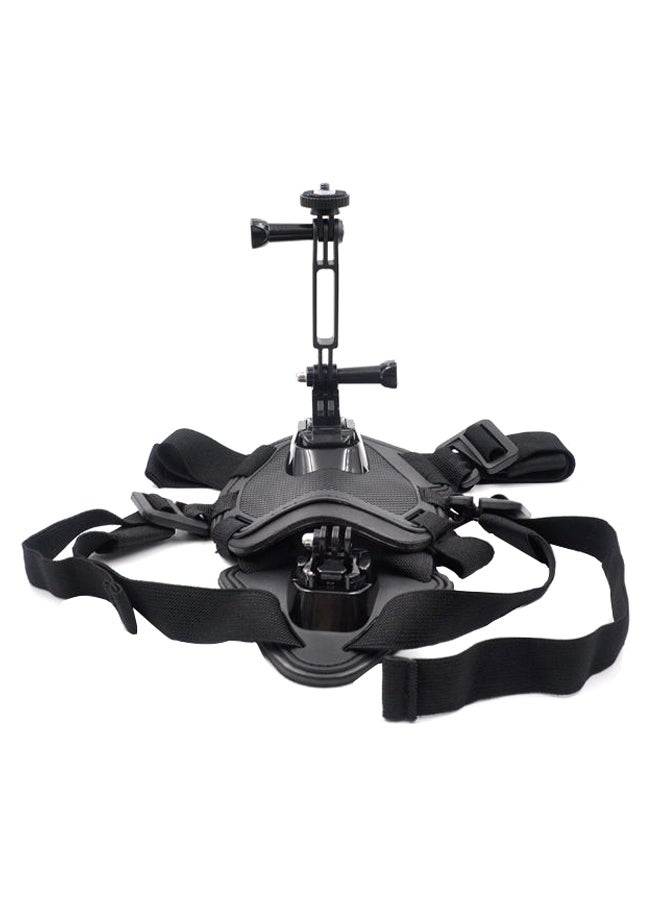 Adjustable Chest Strap Dog Harness Mount Black