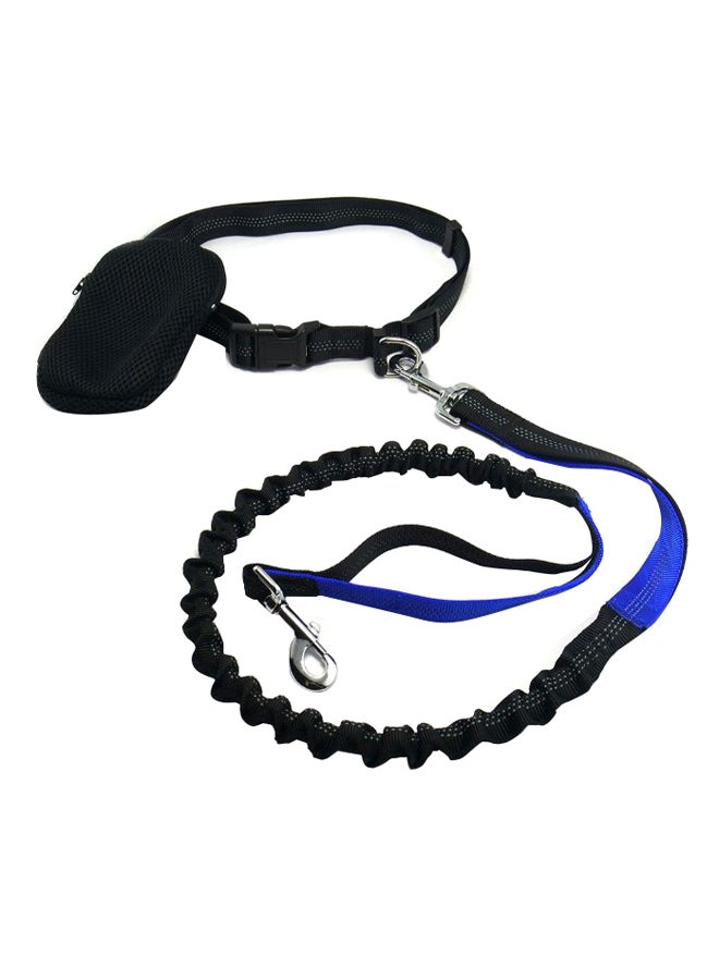 Pet Retractable Walking Leash With Waist Belt Blue/Black