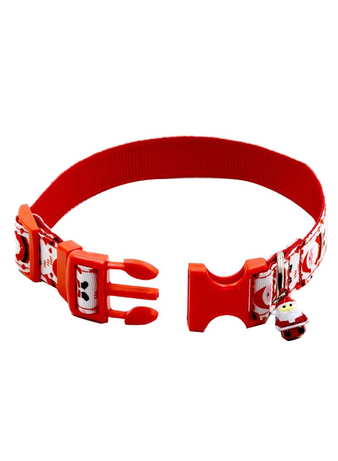Adjustable Santa Pattern Pet Collar White/Red