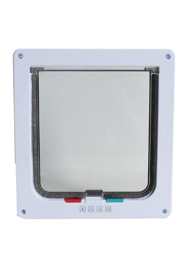 4-Way Locking Pet Flap Door White/Grey M