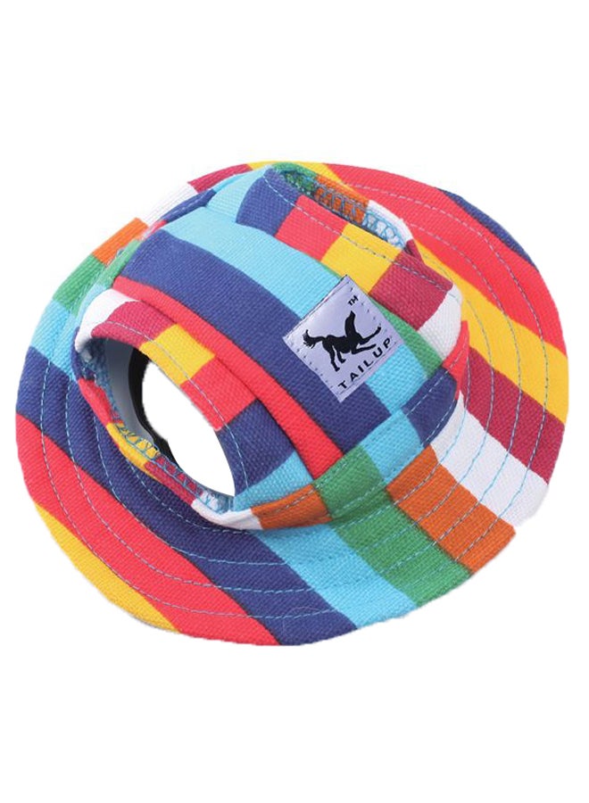 Generic Round Brim Pet Sun Hat With Ear Holes Multicolour 
