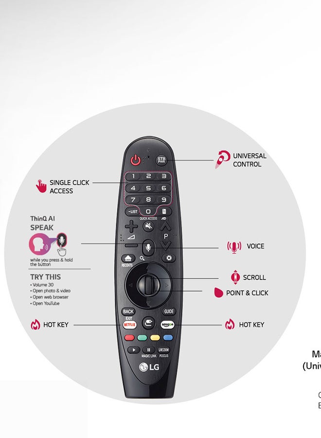 65-Inch 4K Smart TV With Built-In Receiver And Magic Remote 65UM7660PVA Black