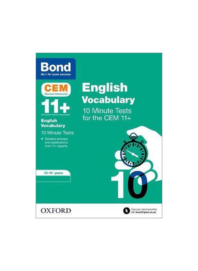 English Vocabulary : 10 Minute Tests For The CEM 11+ Paperback English by Christine Jenkins - 8/2/2018