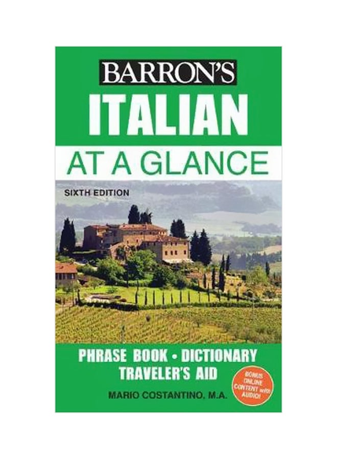 Italian At A Glance: Phrasebook And Dictionary Traveler's Aid Paperback English by Mario Costantino - 5/15/2018
