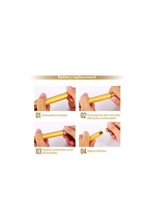 Generic 24K Plated Facial Roller Massager Gold 140X16  - Image 5
