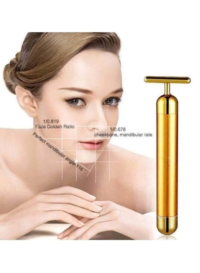 Generic - 25K Vibration Facial Roller Massager Stick Gold - Image 1