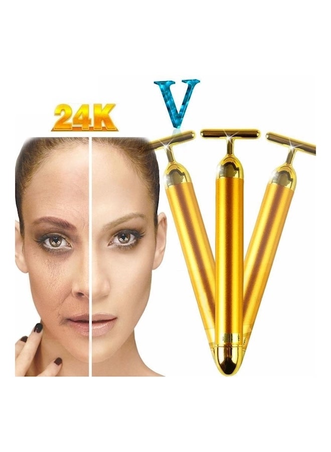 Generic Slimming Vibration Facial Massager Gold - Image 3