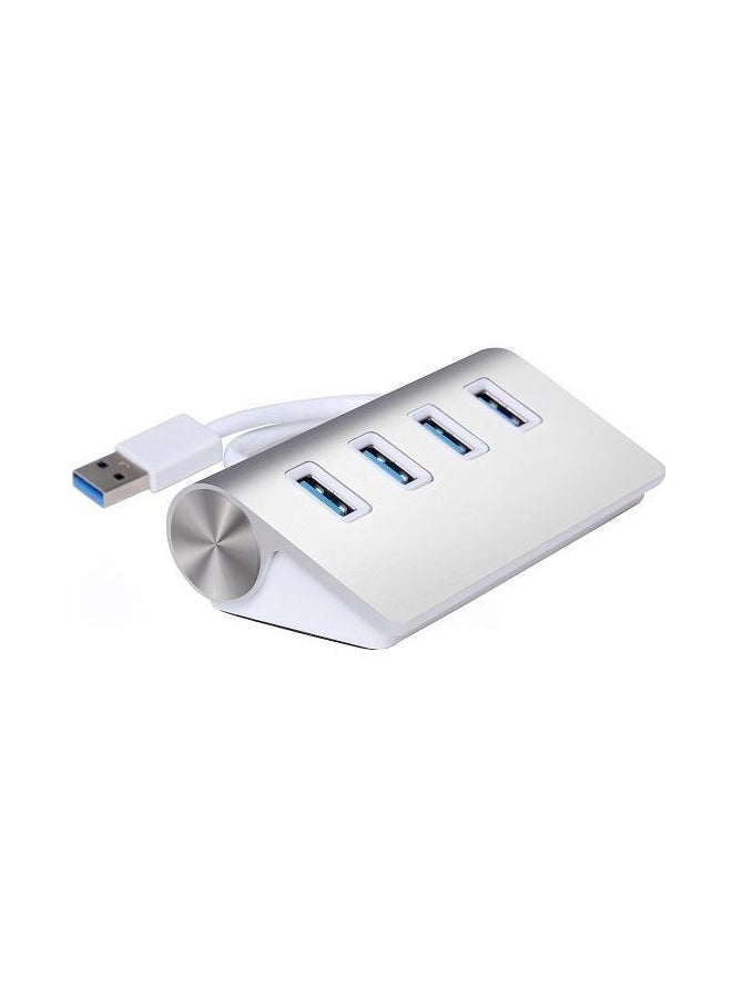 Generic 4 Port Aluminum Usb Hub Silver  - Image 1