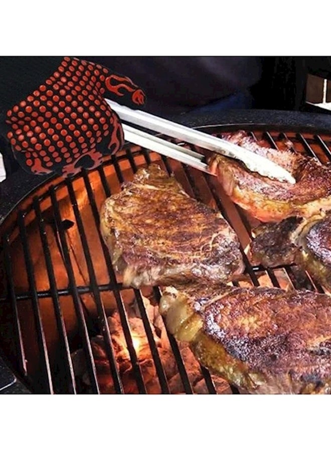 BBQ Oven Mitts Gloves Black/Red - Image 5