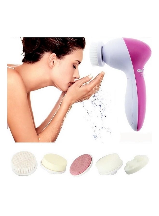 فرشاة إلكترونية لتدليك الوجه 5 في 1 أبيض/ وردي 144جرام - Image 5