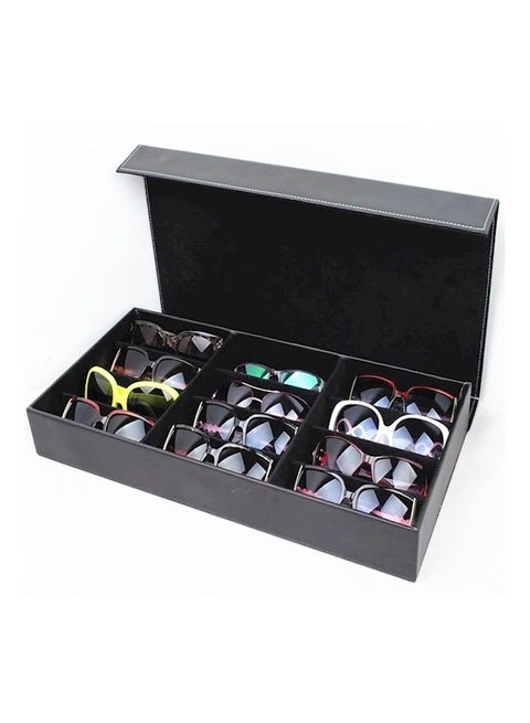 PU leather sunglasses storage box for 12 glasses  001-2 black