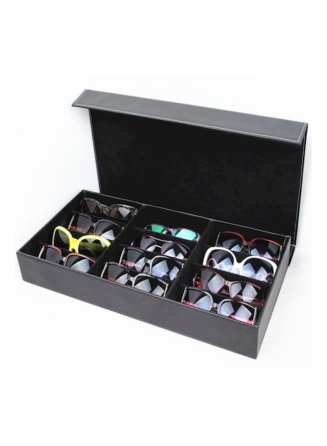 PU leather sunglasses storage box for 12 glasses  001-2 black  - Image 1
