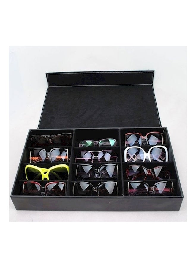 PU leather sunglasses storage box for 12 glasses  001-2 black  - Image 2