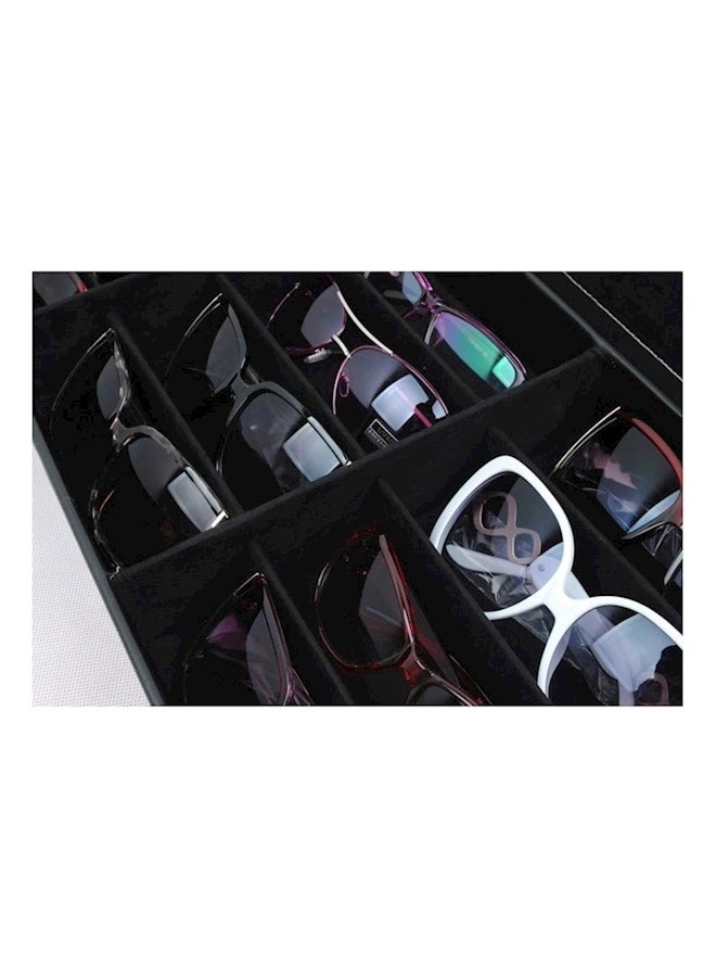PU leather sunglasses storage box for 12 glasses  001-2 black  - Image 4