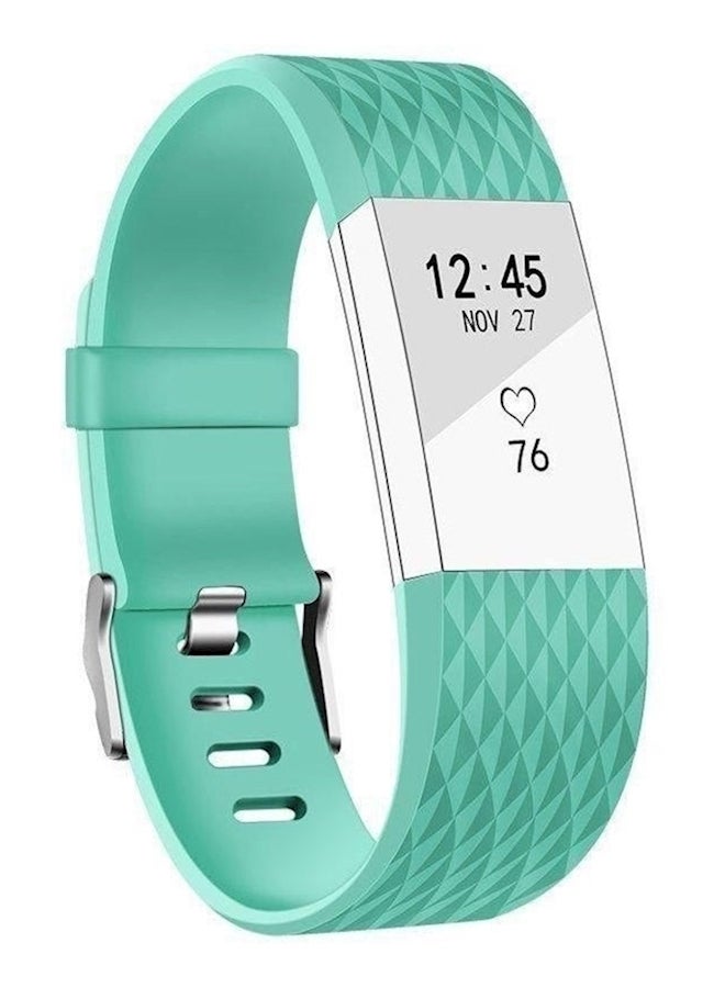 Replacement Bracelet Watch Band With Rhombus Pattern For Fitbit Charge 2 Blue
