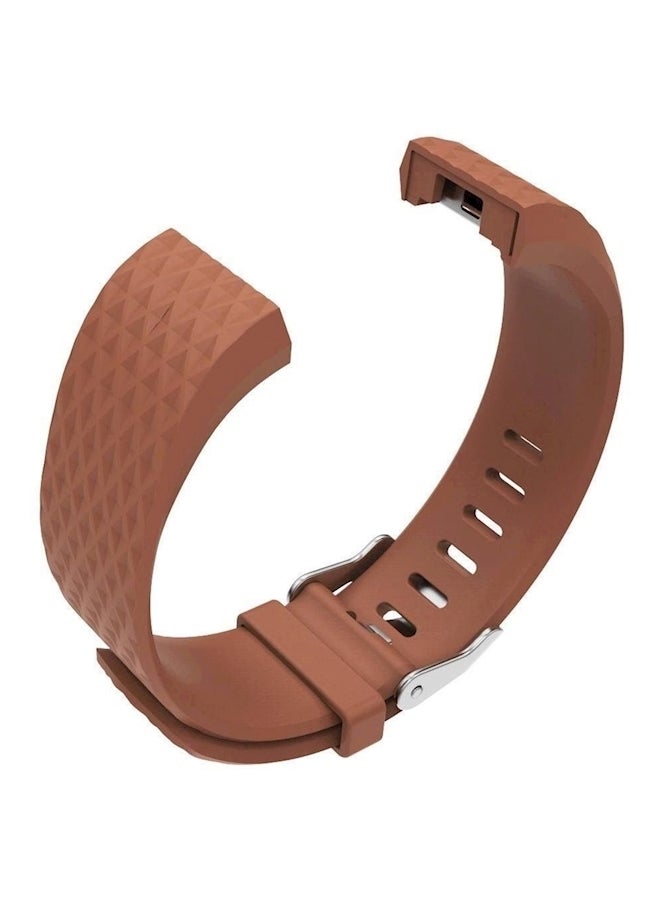 Silicone Replacement Bracelet Band For Fitbit Charge 2 Brown  - Image 1