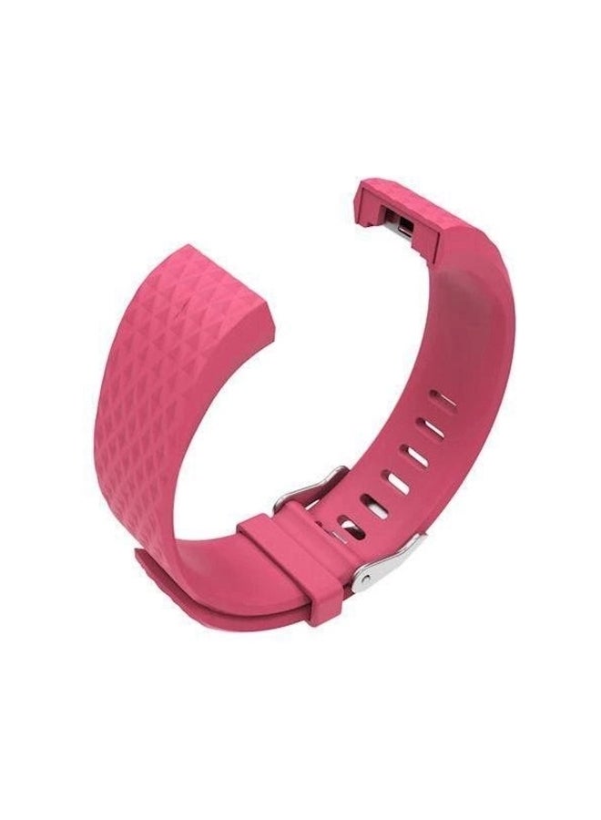 Replacement Bracelet Watch Band With Rhombus Pattern For Fitbit Charge 2 Pink - Image 2