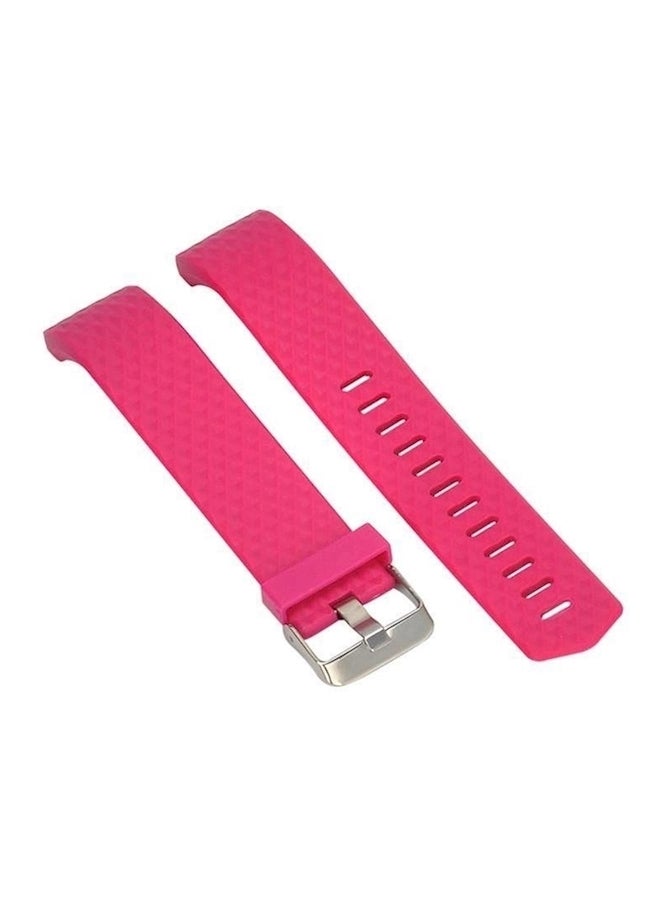 Replacement Bracelet Watch Band With Rhombus Pattern For Fitbit Charge 2 Pink - Image 1