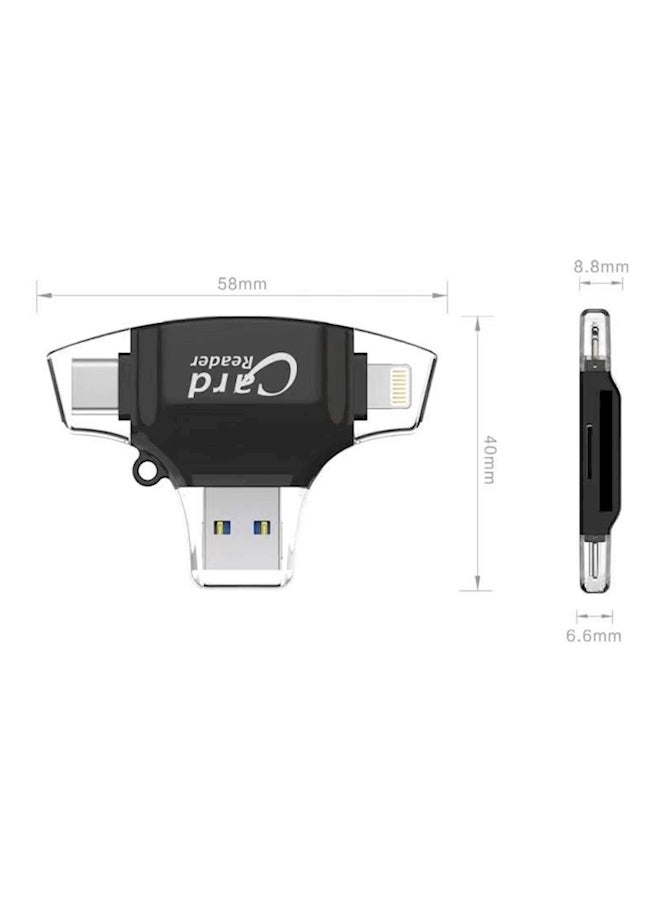 3-In-1 Card Reader Black  - Image 5