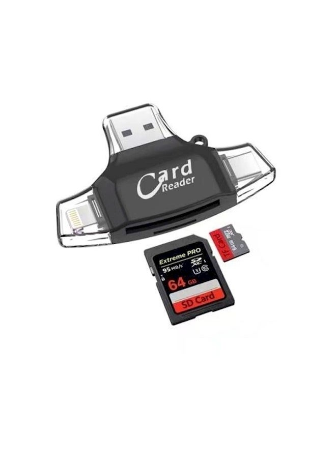 3-In-1 Card Reader Black  - Image 4