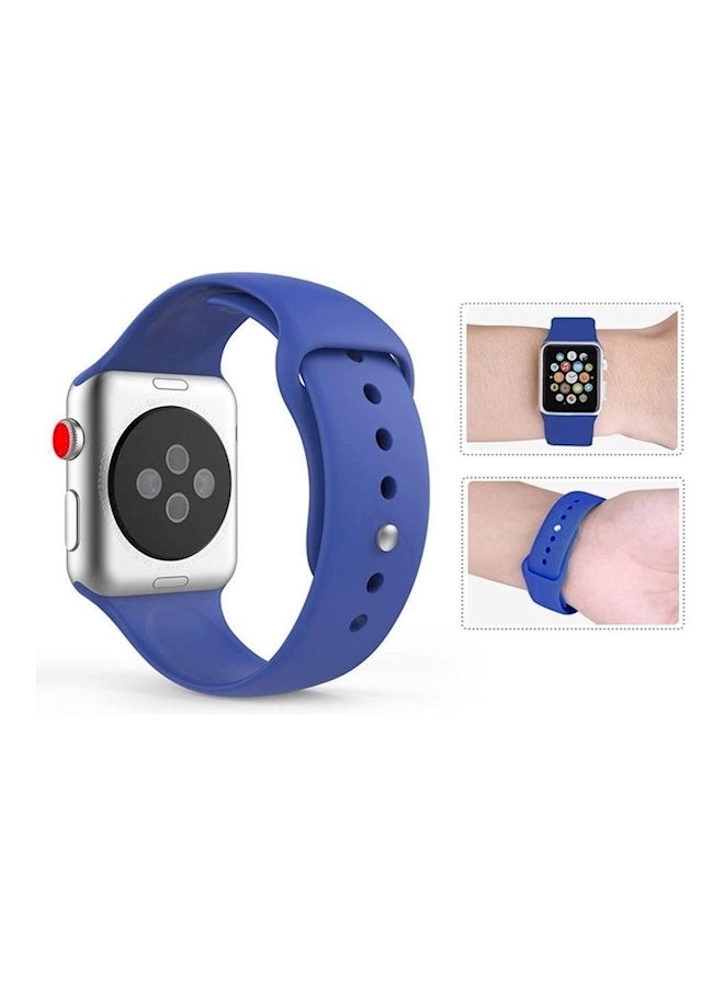 Replacement Sport Band For Apple Watch Band Series 3/2/1 42mm Blue - Image 2
