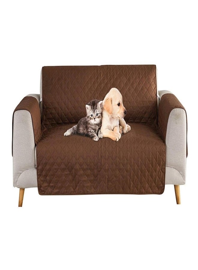 Anti-Slip Couch Cover Sofa Furniture Protector For Pets With Adjustable Elastic Strap Brown 190x195cm  - Image 1