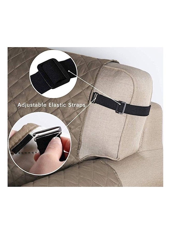 Reversible Quilted Chair Cover Brown 75x65inch - Image 5