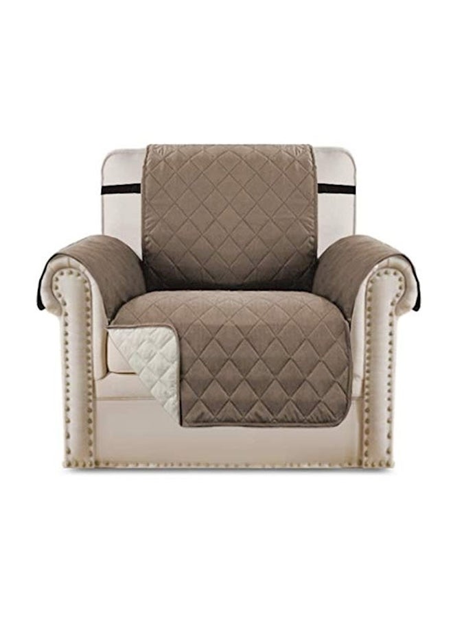 Reversible Quilted Chair Cover Brown 75x65inch - Image 1