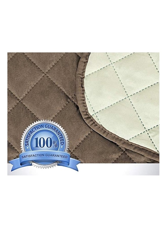 Reversible Quilted Chair Cover Brown 75x65inch - Image 2