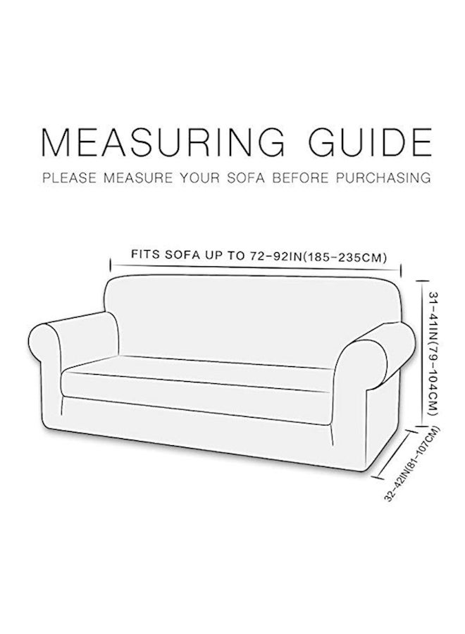 1-Piece Knit Jacquard Spandex Stretch Sofa Slipcover Dark Blue - Image 2