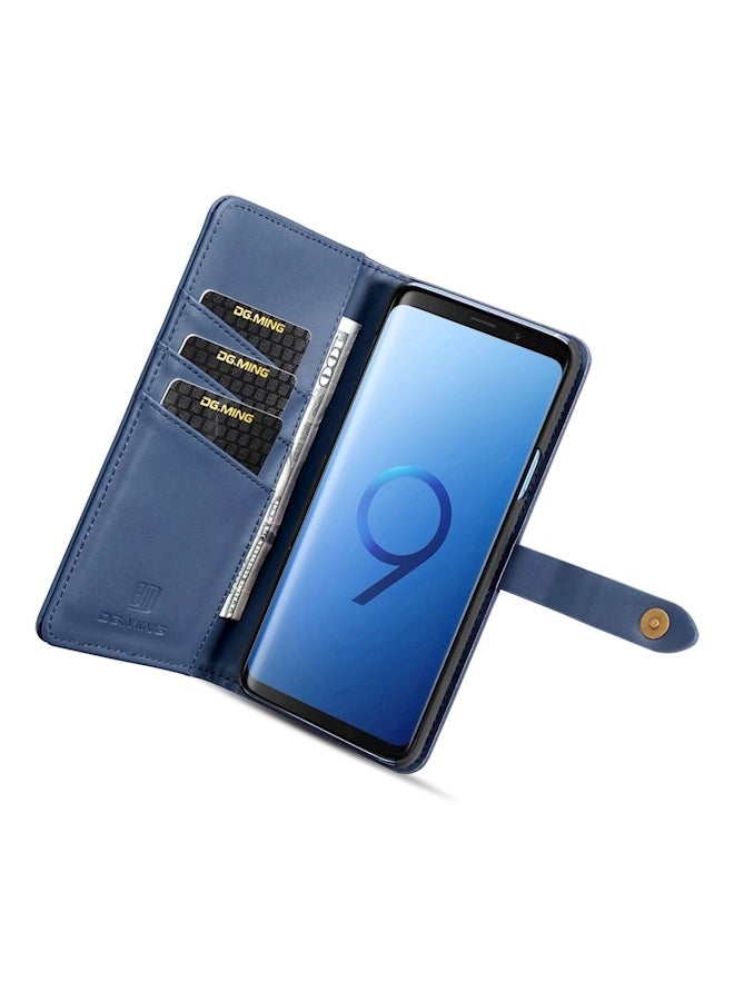 Protective Wallet Card Case Cover For Samsung Galaxy S9 Plus Blue  - Image 4