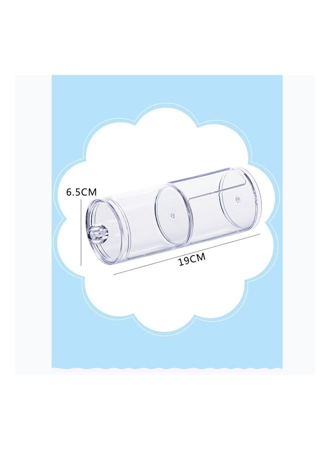 Two-layer Cotton Pads Container Storage Box Case Cosmetics Organizer Transparent - Image 3