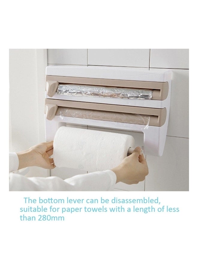 Wall Mounted Multi-Layered Rack White/Brown - Image 5