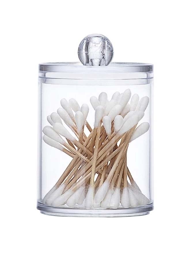 Two-layer Cotton Pads Container Storage Box Case Cosmetics Organizer Transparent - Image 1