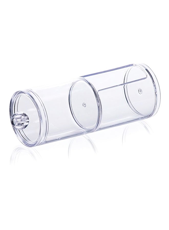 Two-layer Cotton Pads Container Storage Box Case Cosmetics Organizer Transparent - Image 5