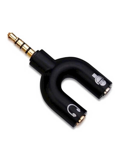 3.5mm Audio Splitter For Headset Black/Gold