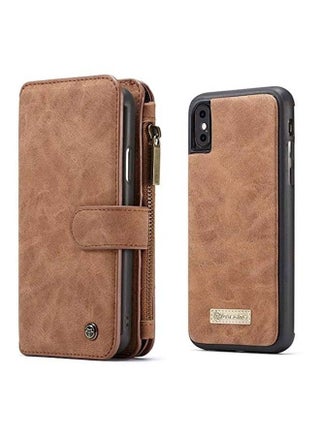 Protective Wallet Card Case Cover For Apple iPhone Xs Max Brown - v1561384790/N23319872A_1